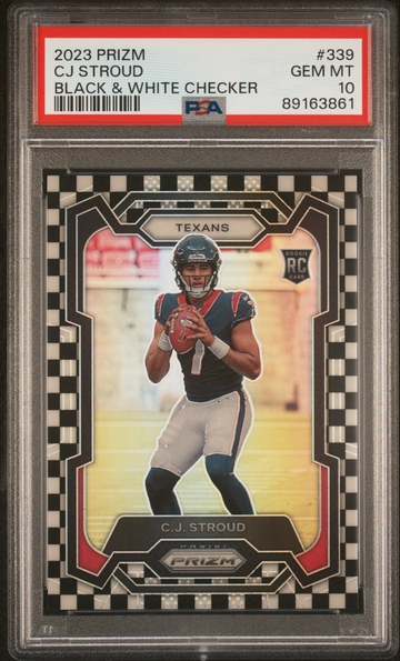 2023 Panini Prizm CJ Stroud Black & White Checker PSA 10