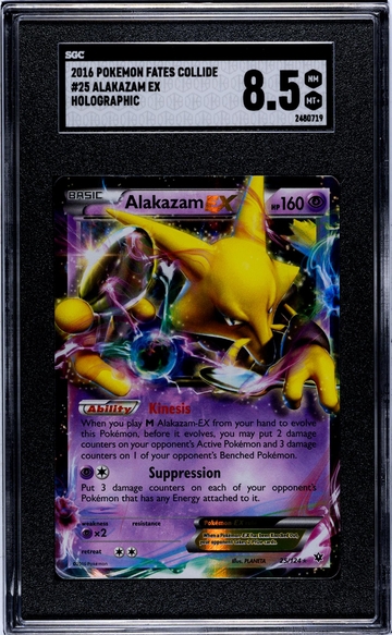2016 Fates Collide #25/124 Alakazam EX SGC 8.5