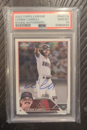 2023 Topps Chrome Corbin Carroll Rookie Auto PSA 10