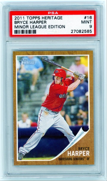 2011 Topps Heritage Minor League Edition #16 Bryce Harper PSA 9 MINT!
