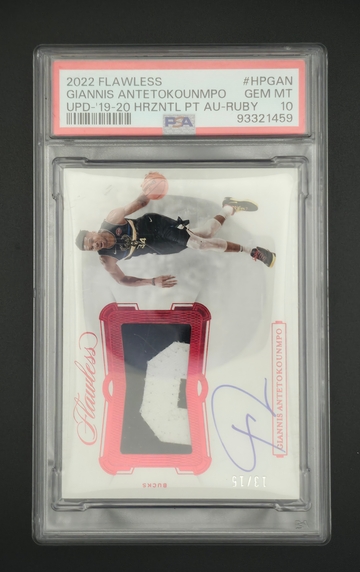 2022 Flawless Giannis Antetokounmpo Ruby Patch Auto PSA 10