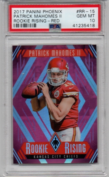 2017 PANINI PHOENIX PATRICK MAHOMES II ROOKIE RISING RED /299