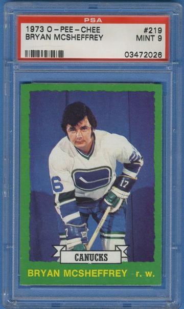 1973 OPC #219 Bryan McSheffrey PSA 9 Dark Back
