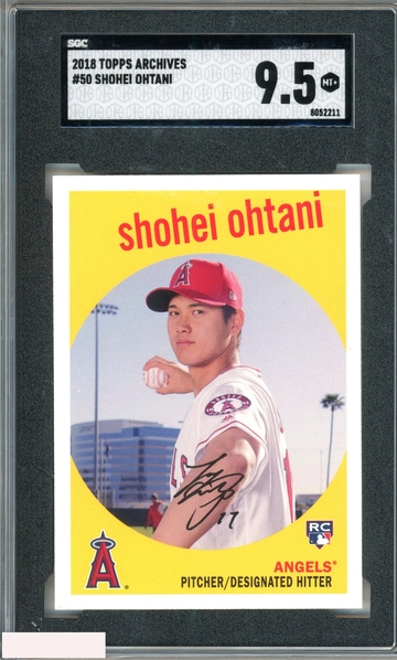 2018 TOPPS ARCHIVES SHOHEI OHTANI #50 ROOKIE RC ANGELS SGC 9.5 MINT+