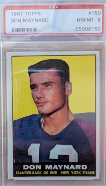 1961 Topps Don Maynard HoF RC PSA 8 low pop