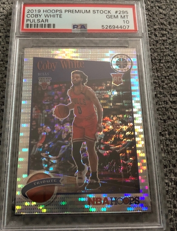 Coby White NBA Hoops Premium Stock Pulsar Tribute PSA 10