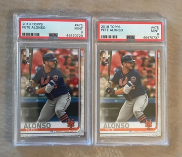 (2) 2019 Topps Pete Alonso RC PSA 9