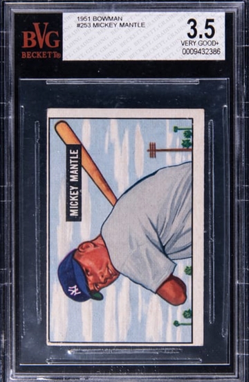 1951 Bowman Mickey Mantle #253 BVG BGS 3.5