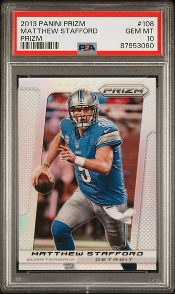 2013 PANINI PRIZM #108 SILVER PRIZM MATTHEW STAFFORD PSA 10