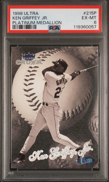 1998 FLEER ULTRA PLATINUM MEDALLION #215P KEN GRIFFEY JR. 33/100 PSA 6