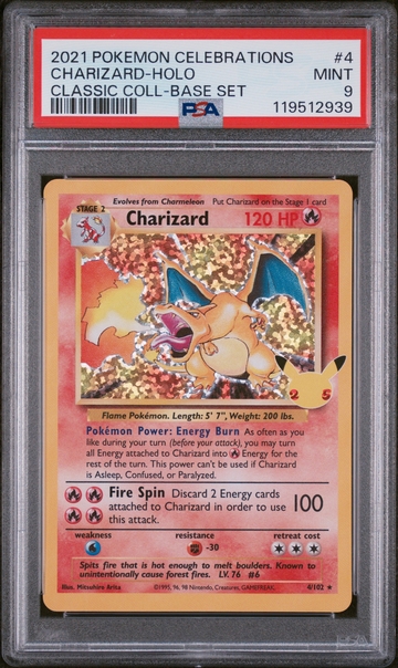2021 Pokémon Celebrations Classic Collection Charizard #4/102 Holo PSA 9