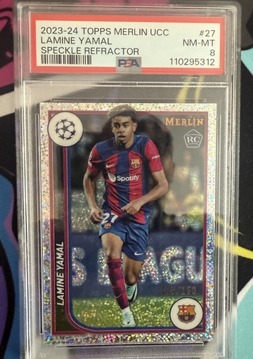2023-24 Topps Merlin Lamine Yamal #27 RC Speckle Refractor /150