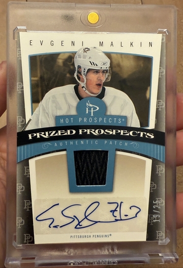 2006 Fleer Hot Prospects Evgeni Malkin Rookie Patch Auto RPA Red Hot /25