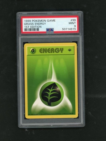 1999 Pokemon Base Set #99 Grass Energy 1st Edition PSA 9