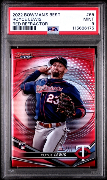 2022 Bowman’s Best Royce Lewis RED /10 PSA 9 ROOKIE SSP #65 Minnesota Twins Refractor RC SP