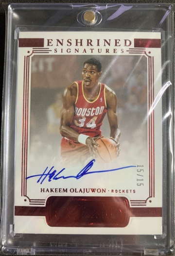 2020-21 Panini Flawless - Ruby Enshrined Signatures Hakeem Olajuwon AUTO /15