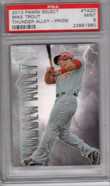2013 Panini Select Thunder Alley #TA20 Mike Trout PRIZM LOW POP PSA 9 MINT