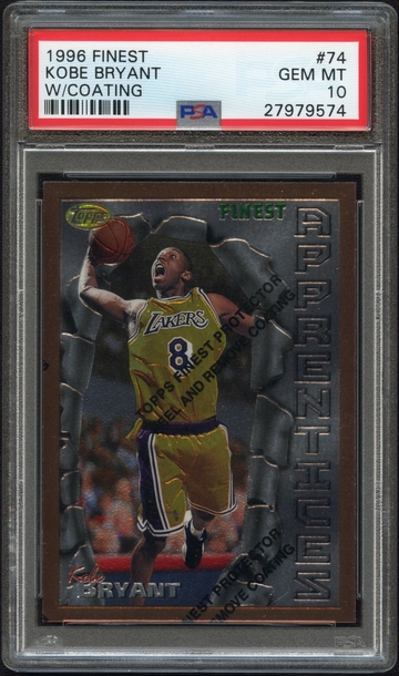 1996-97 Topps Finest w/ Coating Kobe Bryant PSA 10 