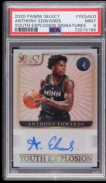 2020 Panini Select Anthony Edwards ROOKIE AUTO PSA 9 MINT