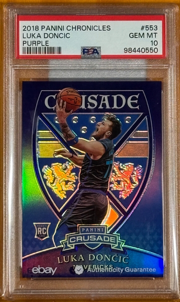 Luka Doncic 2018 Panini Chronicles Purple Prizm /49 #553 Rookie Card PSA 10