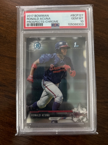 2017 Bowman Chrome Ronald Acuna Jr BCP127 PSA 10