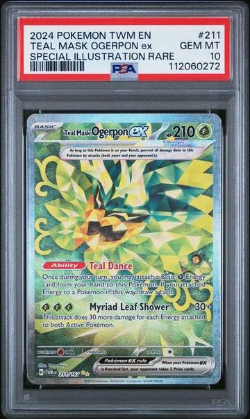 2024 TWM EN #211 Teal Mask Ogerpon Special Illustration Rare PSA 10