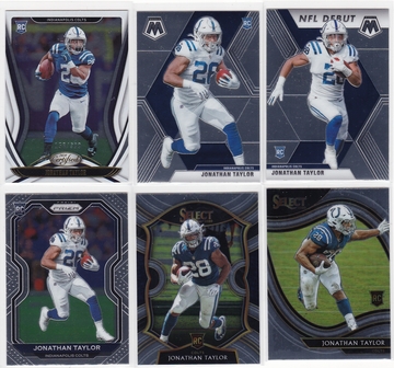 6x Jonathan Taylor Rookie Cards 2020 Certified Panini Mosaic Prizm Select