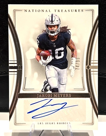 2023 Panini National Treasures  /99  Jakobi Meyers  #SIG-JMS  Auto  Raiders