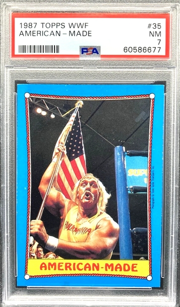 1987 Topps WWF Hulk Hogan #35 “American Made” * PSA 7 Near Mint * WWE HOF Legend