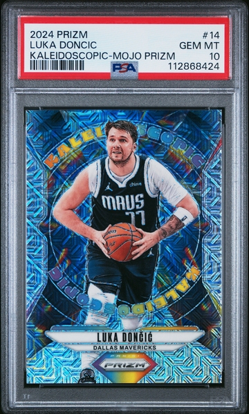  LUKA DONCIC 2024 Panini Prizm #14 Kaleidoscopic MOJO Prizm /25 PSA 10 Gem Mint