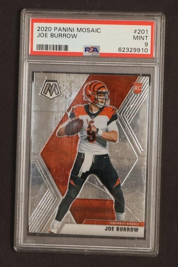 2020 Panini Mosaic 201 Joe Burrow Rookie PSA 9 Mint Cincinnati Bengals