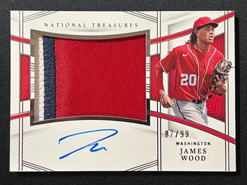 2023 James Wood National Treasures 3 Color Patch On Card Auto Prospect /99