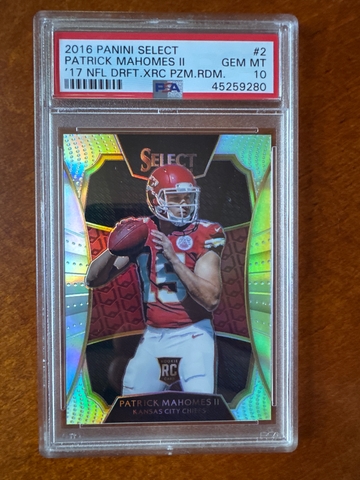 2016 panini select ‘17 XRC prizm Patrick Mahomes 