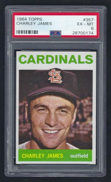 1964 Topps #357 Charley James Graded PSA 6