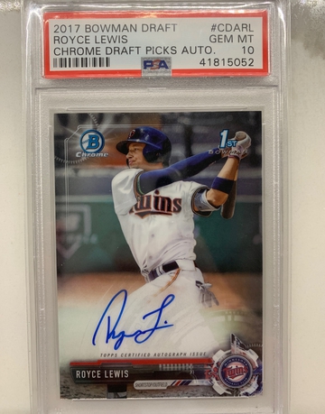 2017 Bowman Draft Royce Lewis Autograph PSA 10