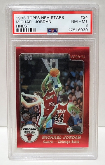 1996-97 Topps Stadium Club Finest Reprints Michael Jordan #24 - PSA 8 NM-MT 1984-85 Star #101 RP