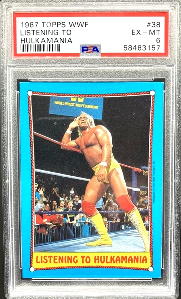 1987 Topps WWF Hulk Hogan #38 “Listening To Hulkamania” * PSA 6 EX-Mint * WWE