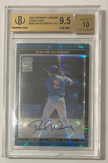 2002 Bowman Chrome David Wright XFractor BGS 9.5 Auto 10