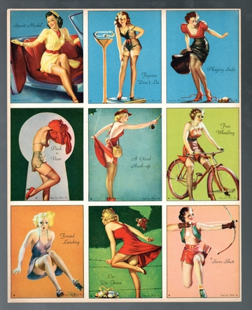 1944 Gum Inc. American Beauties Non Sport Cards Uncut Sheet 9 Ea. Sheet A