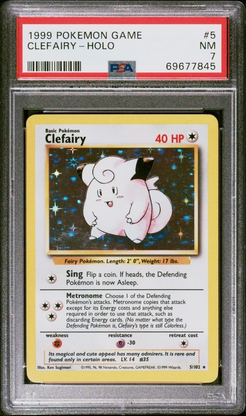 1999 Pokemon #5/102 Clefairy PSA 7