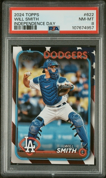2024 Topps Independence Day Will Smith #622 /76 PSA 8