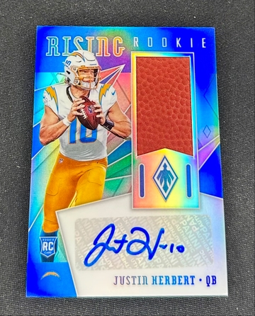 2020 Justin Herbert Panini Phoenix Rising Rookie Patch Jersey Auto Prizm RPA /75 Autograph