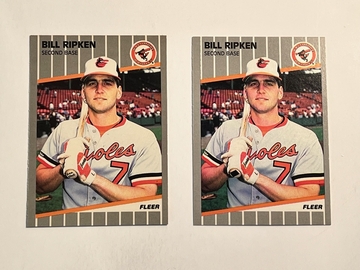 1989 Bill Ripken Fleer #616 FF Error Card plus Black Box card 