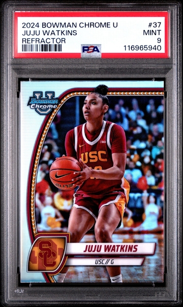 2024-25 Bowman Chrome U Juju Watkins #37 Refractor PSA 9 | USC Trojans