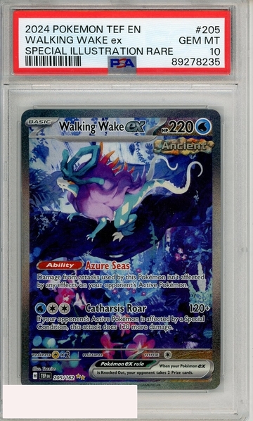 2024 PKMN TEF EN-TEMP FORCES WALKING WAKE EX #205 SPL ILL RARE PSA 10