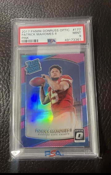 2017 Donruss Optic Patrick Mahomes II Pink Prizm Rated Rookie RC #177 PSA 9