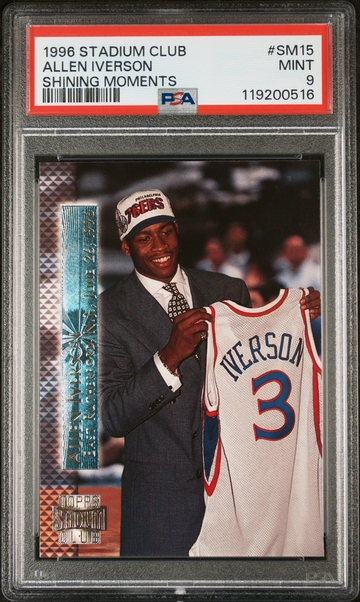1996 Stadium Club #SM15 Allen Iverson Shining Moments PSA 9