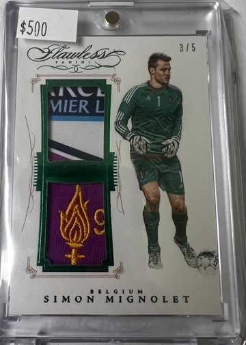 2016 Flawless Soccer Simon Mignolet Dual patch /5