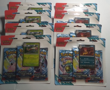 (8) x Pokemon Journey Together 3-pack Blister lot SV09 Sealed Scrafty Yanmega 