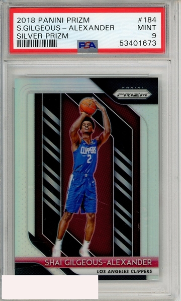 2018 PANINI PRIZM S GILGEOUS-ALEXANDER #184 SILVER PSA 9 MINT RC ROOKIE